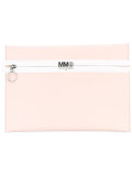 logo print zip clutch
