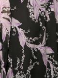pleated trim printed blouse 