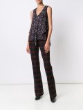 checked flared pants 
