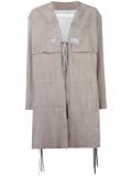 Dove leather coat