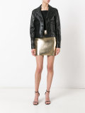 metallic coated mini skirt