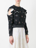 cut-out detail ruffled sweatshirt