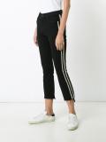 stripe detailing cropped jeans