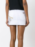 embroidered denim mini-skirt