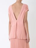 pleated rib v-neck top