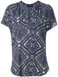 printed V-neck blouse 
