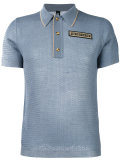 open cage knit polo shirt