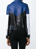 colour block biker jacket