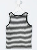 cat print striped tank top