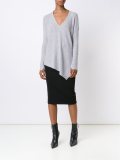 v neck asymmetric jumper