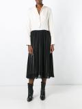pleated skirt monochrome shirt dress