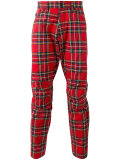 checked tapered pants 