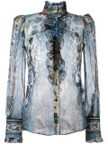 printed sheer shirt