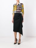 asymmetric draped skirt