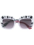 oversize etched square-frame sunglasses
