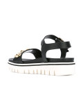 gold stud embellished sandals