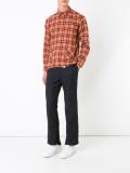 checked button down shirt