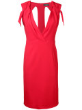 v-neck fitted dress