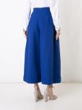 pleated wide-legged cropped trousers