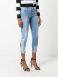 lace inserts cropped jeans 