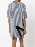 striped logo print T-shirt dress
