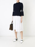 bell sleeve ribbed jumper