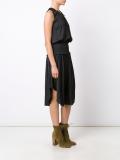 drawstring neck ruffled dress