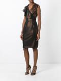 lace detailing metallic dress