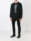 庞克印花连帽夹克