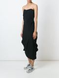 side gathered strapless dress