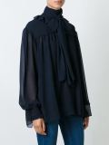 ruffled pussy bow shirt 