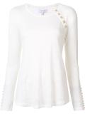 button detailing flared T-shirt
