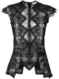 heart motif macramé blouse