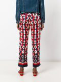 geometric print cropped trousers 