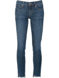 high low cutout hem skinny jeans