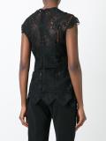 heart motif macramé blouse