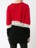 chunky knit colour-block jumper