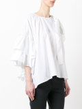 asymmetric ribbon sleeve top 