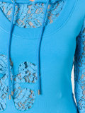lace panel hoodie dress