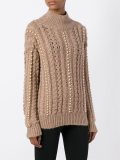 high neck embellished sweater