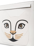 cat printed clutch
