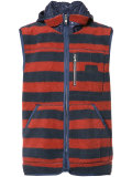 sleeveless striped hoodie
