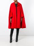 button front cape coat