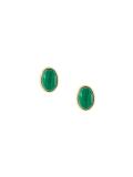 malachite stud earrings