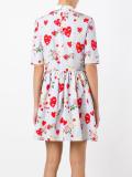 heart print flared dress