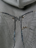 sequined detail zipped hoodie