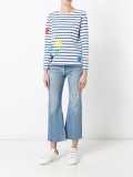 lips print striped sweatshirt 