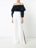 slit high-waisted trousers