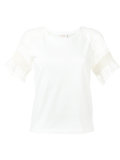 lace-sleeve T-shirt