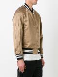 striped trim bomber jacket